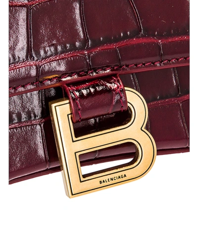 Shop Balenciaga Small Hourglass Top Handle Bag In Dark Red