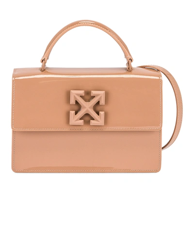 Shop Off-white Patent Jitney 1.4 Bag In Nude