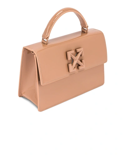 Shop Off-white Patent Jitney 1.4 Bag In Nude