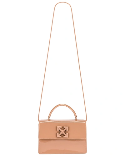 Shop Off-white Patent Jitney 1.4 Bag In Nude