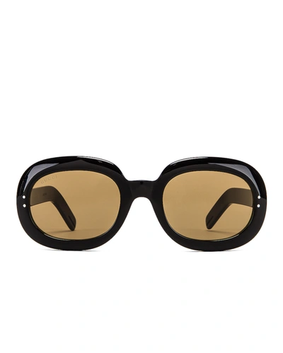 Shop Gucci Small Acetate Sunglasses In Brown