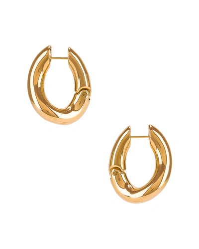 Shop Balenciaga Loop Earrings In Shiny Gold