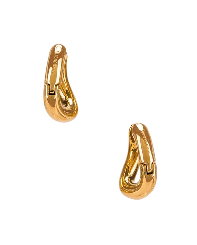 Shop Balenciaga Loop Earrings In Shiny Gold