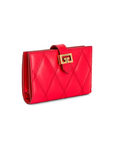 Shop Givenchy Medium Gv3 Bifold Wallet In Red