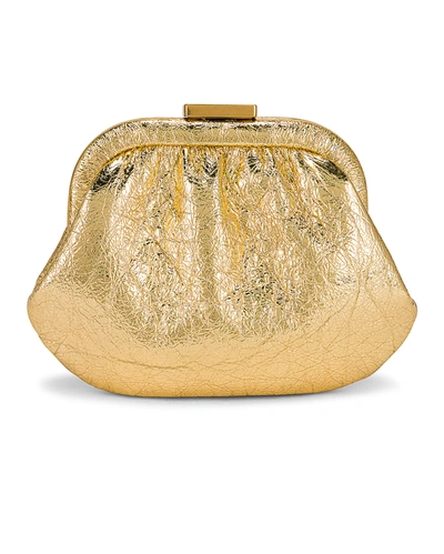 Shop Balenciaga Cloud Coin Purse In Gold