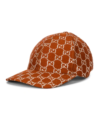 Shop Gucci Gg Baseball Hat In Brown & Black