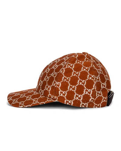 Shop Gucci Gg Baseball Hat In Brown & Black
