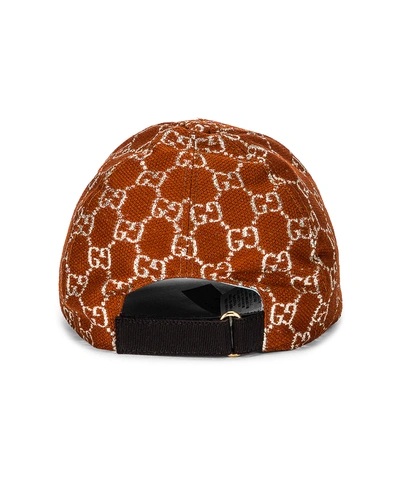 Shop Gucci Gg Baseball Hat In Brown & Black