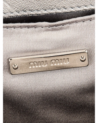 Shop Miu Miu Pouch Shoulder Bag In Argento