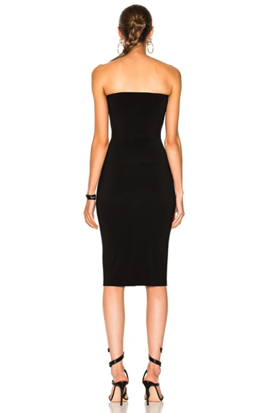 Norma Kamali Strapless Knee-length Fitted Dress In Black