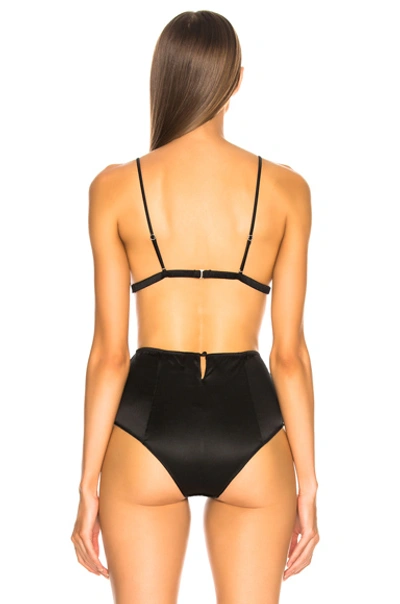 Fleur Du Mal Black Luxe Silk Triangle Bra