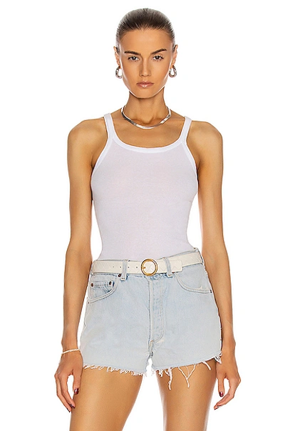 Shop Re/done Ribbed Tank Top In Optic White