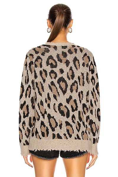 Shop R13 Leopard Cashmere Crewneck Sweater