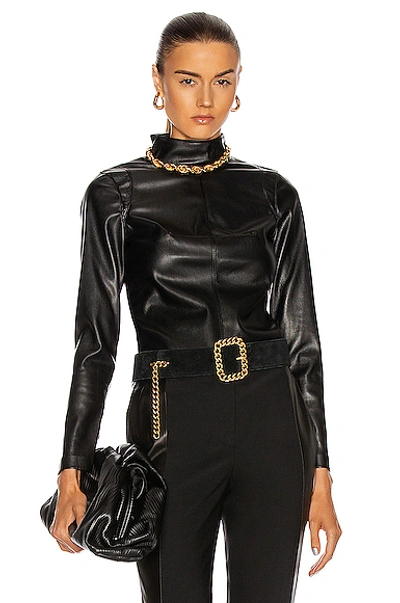 Shop Alexis Peri Vegan Leather Top In Black