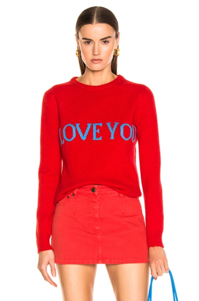 Shop Alberta Ferretti I Love You Sweater In Red