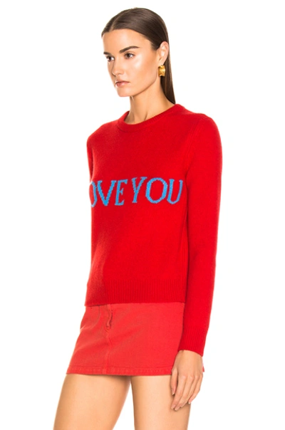 Shop Alberta Ferretti I Love You Sweater In Red