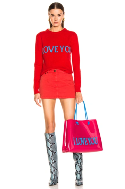 Shop Alberta Ferretti I Love You Sweater In Red