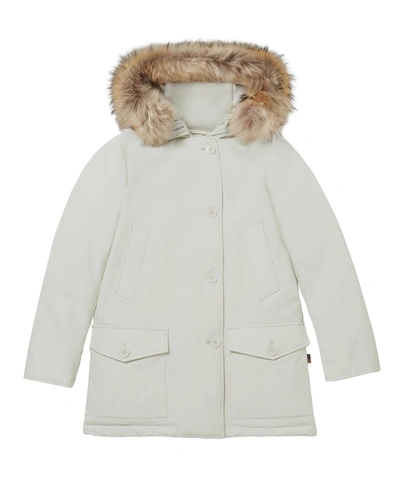 Shop Woolrich Arctic Parka Detachable Fur In White Stone