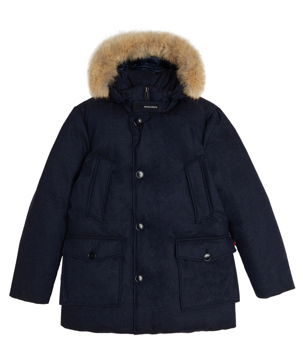 Woolrich Luxe Arctic Parka In Melton Blue Modesens