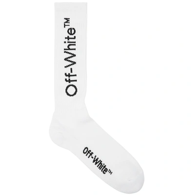 Shop Off-white Arrows White Cotton-blend Socks In White And Black