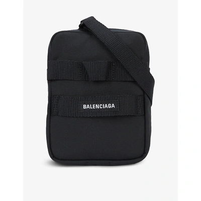 Shop Balenciaga Army Brand-patch Canvas Cross-body Bag In Black