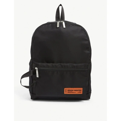 Shop Heron Preston Logo-embroidered Nylon Backpack In Black