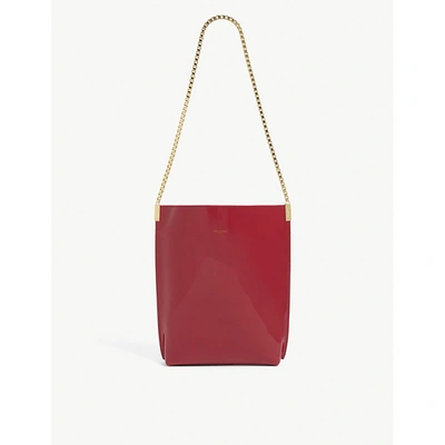 Shop Saint Laurent Chain-strap Small Leather Hobo Bag In Red Eros