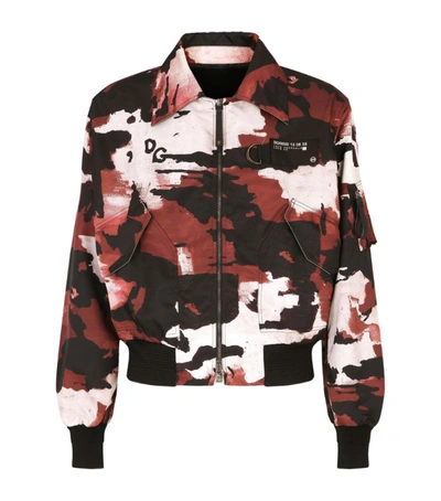Shop Dolce & Gabbana Camouflage Bomber Jacket