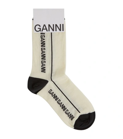 Shop Ganni Logo Socks