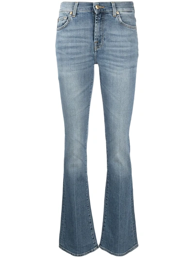 Shop 7 For All Mankind Faded Bootcut Jeans In Blue