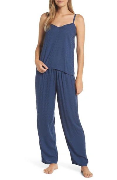 Shop Flora Nikrooz Fay Jacquard Knit Pajamas In Blue