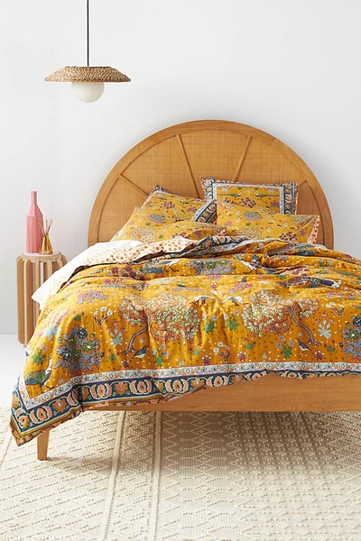 Shop Anthropologie Darby Duvet Cover By  In Yellow Size Q Top/bed