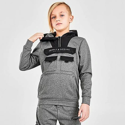 Shop Supply And Demand Boys' Hazard Pullover Hoodie In Grey/black