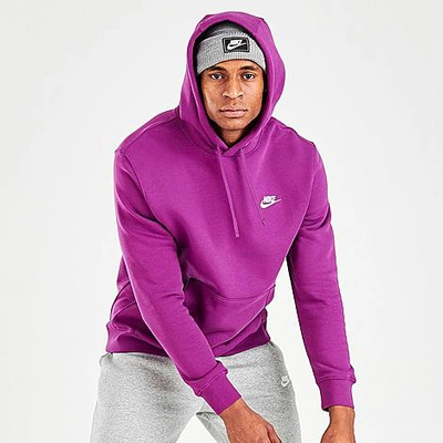 Shop Nike Sportswear Club Fleece Embroidered Hoodie In Purple