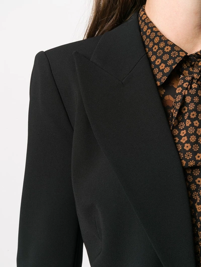 Shop Michael Michael Kors Double Breasted Fitted Blazer In Black