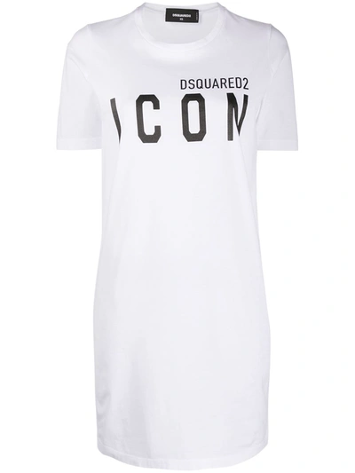 Shop Dsquared2 Cotton Short Dress In White