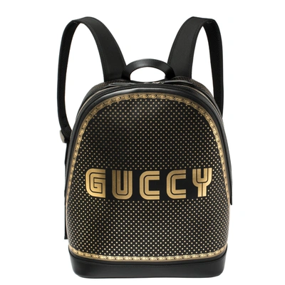 Pre-owned Gucci Black Leather Medium Guccy Magnetismo Backpack