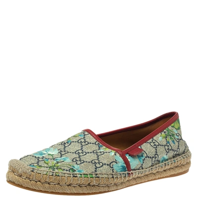 Pre-owned Gucci Multicolor Gg Supreme Canvas Blossom Espadrilles Size 39.5