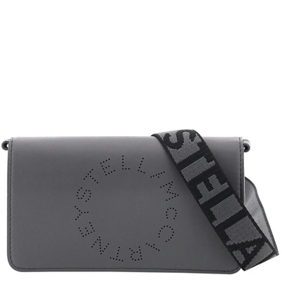 Pre-owned Stella Mccartney Grey Leather Stella Logo Crossbody Bag