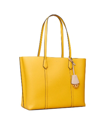 Shop Tory Burch Perry Triple-compartment Tote Bag In Lemon Drop