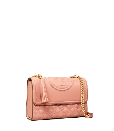 Shop Tory Burch Fleming Convertible Shoulder Bag In Pink Magnolia