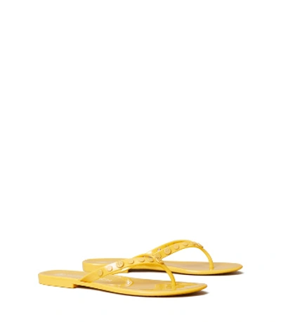 Shop Tory Burch Jelly-sandale Mit Nieten In Curry