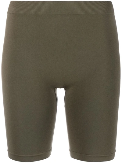 Shop Helmut Lang High-waisted Cycling Shorts In Green