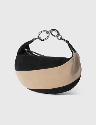 Shop By Far Bougie Black And Oat Suede Leather Shoulder Bag In Multicolor