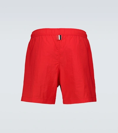 Shop Thom Browne Classic Swim Shorts In Red