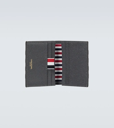 Shop Thom Browne Double 4-bar Cardholder In Grey