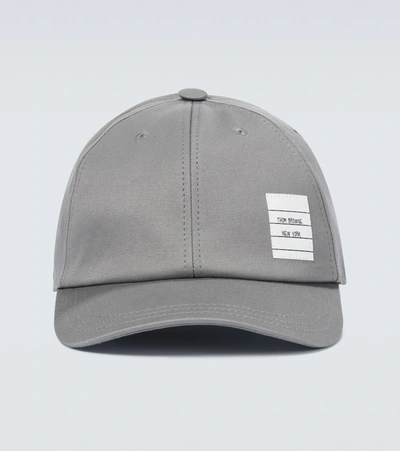 Shop Thom Browne Cotton Twill Baseball Cap In Grey