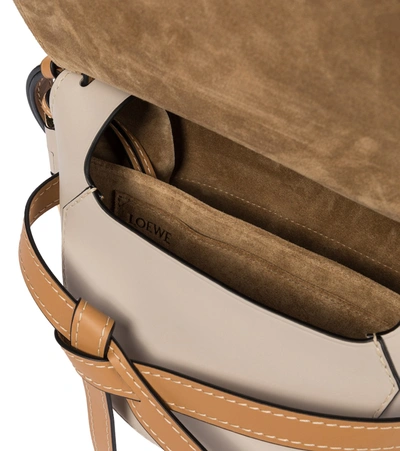 Shop Loewe Gate Small Leather Crossbody Bag In Beige