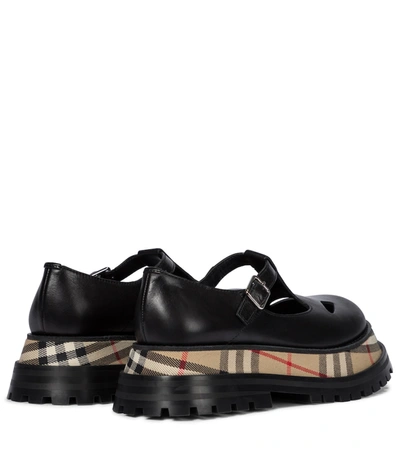 Shop Burberry Aldwych Leather Mary Jane Loafers In Black