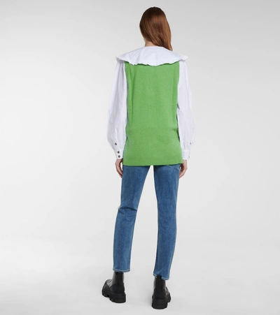 Shop Ganni Cashmere Vest In Green